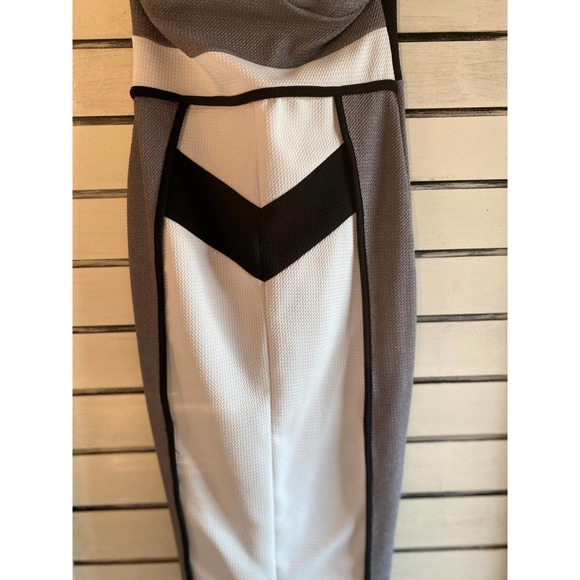 A'gaci womans strapless dress size M bodycon underwire pad bra gray white black - Picture 3 of 12